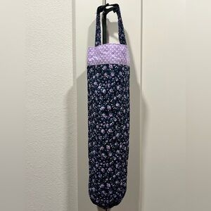 Handmade Cotton Floral Purple and Black Bag Holder. Made By My Momma! Joy🥰
